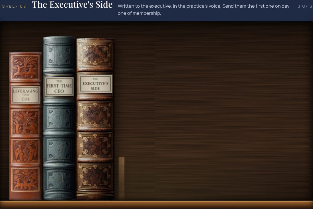 The Executive's Side shelf: How to Leverage Your Chief of Staff, The First-Time CEO & the Chief of Staff, The Executive's Side, Signed
